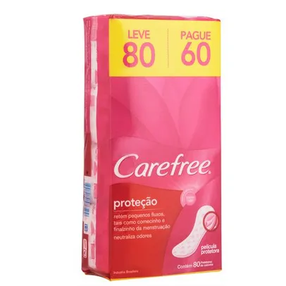 Protetor Diário Carefree com Perfume 80 Unidades | R$ 7