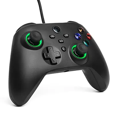 Controle Joystick Com Fio Dualshock Xbox one Xbox Series X S Led Entrada P2 Video Game Analógico Vibratório USB Computador Pc Notebook Mac