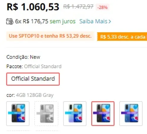 Imagem na descrição da promoção