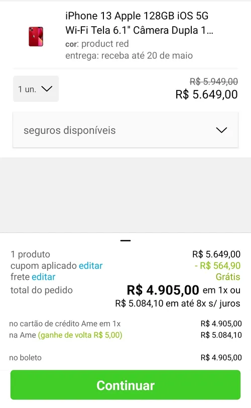 Imagem na descrição da promoção