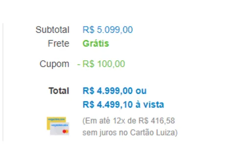 Imagem na descrição da promoção