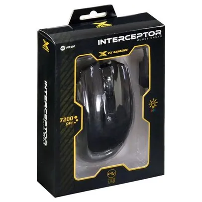 Mouse Gamer Vinik Vx Interceptor 7200 dpi com ajuste de peso USB