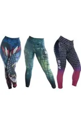 Kit com 3 Leggings Sublimadas Suplex | R$80