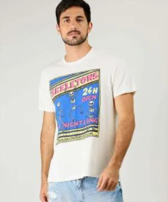 Camiseta Masculina Estampa Frontal Manga Curta MR (Tam G) R$13