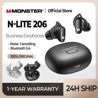 [Com Taxa]  Fone de ouvido sem Fio Monster Earbuds N-LITE 206 Bluetooth 5.4 