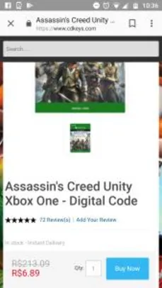 Assassin's Creed Unity Xbox One - R$2,59