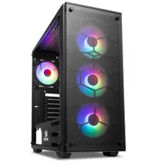 Gabinete Gamer Redragon GC-606BK-RGB Em Vidro Mid Tower 4 Fan | R$ 340