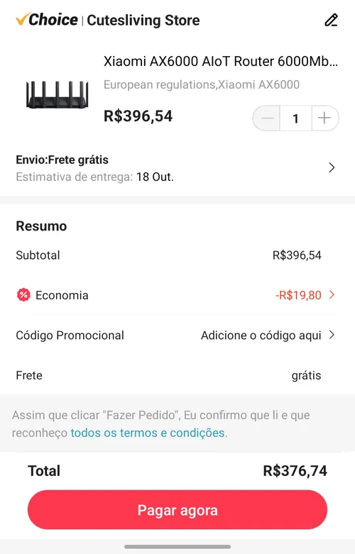 Imagem na descrição da promoção