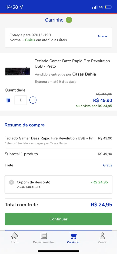 Imagem na descrição da promoção