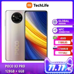 (11/11) Smartphone POCO X3 Pro 6GB RAM, 128GB, NFC, Snapdragon 860G