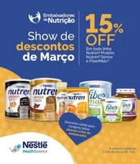 15% Off em toda linha Nutren Protein Senhor e Fibermais.