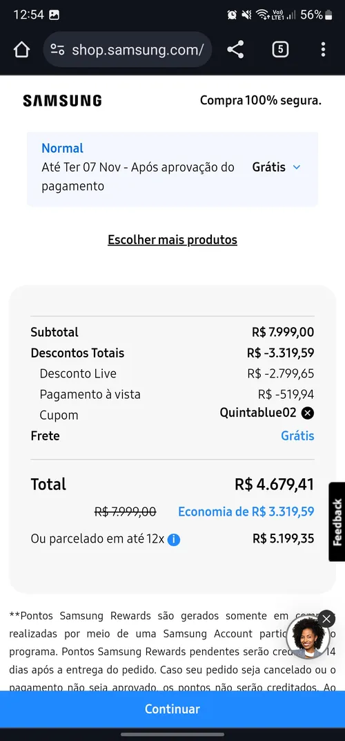 Imagem na descrição da promoção