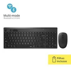 Teclado E Mouse Rapoo Bluetooth + 2.4 Ghz Black Garantia 5Anos Com Pilha - 8050T - RA003