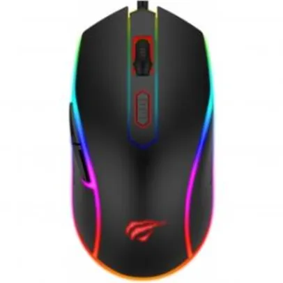 MOUSE GAMER HAVIT MS792 RGB 6 BOTÕES 3200 DPI PRETO | R$30