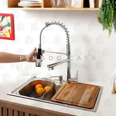 Cuba Para Cozinha Gourmet Pia Aço Inox Com Acessórios Nawa 50 cm E Torneira Gourmet Munim Pingoo.cas