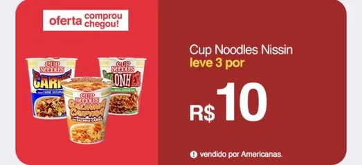 [3 por R$10] Massa Instantânea Cup Noodles Carne Defumada Pote 69g