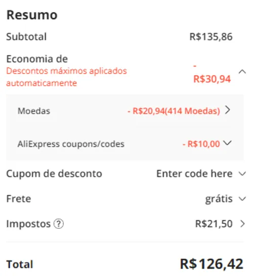 Imagem na descrição da promoção