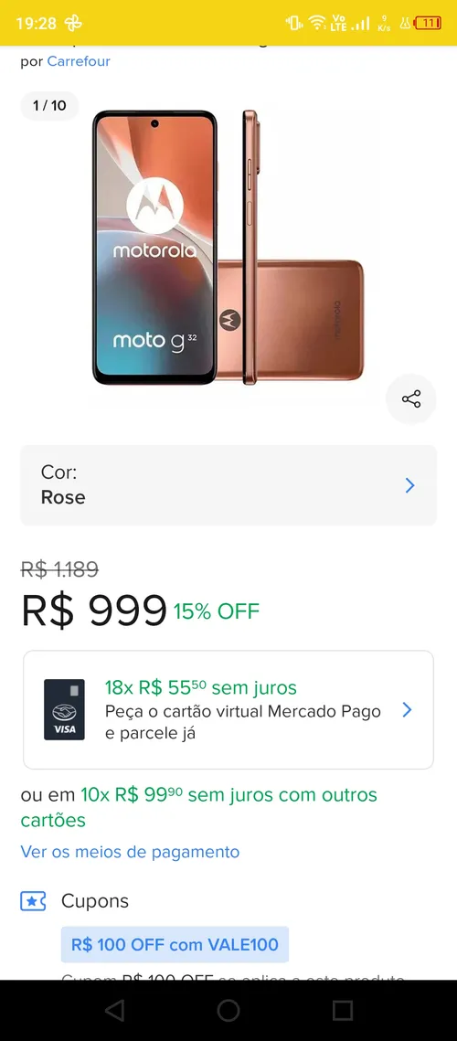 Imagem na descrição da promoção