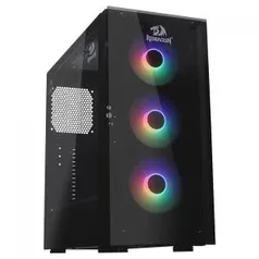 Gabinete Gamer Redragon Cosmos, Mid Tower, S-Fan, Vidro Temperado, Black, S-Fonte | R$380