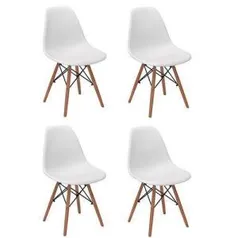 Kit 4 Cadeira Charles Eiffel Eames Fortt Branca - Ft-18090 R$ 289