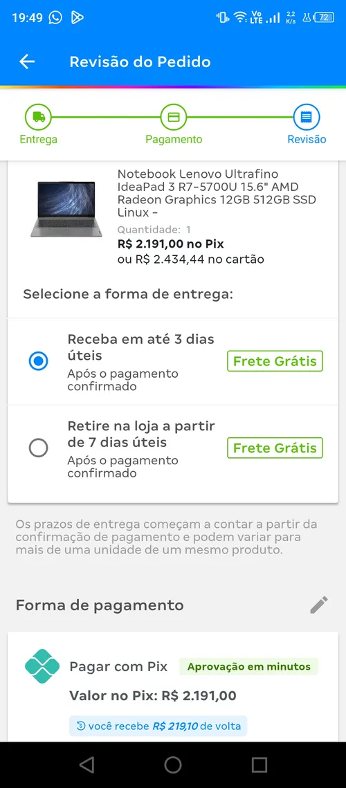 Imagem na descrição da promoção