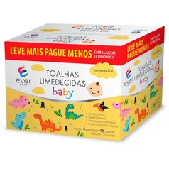 6 Kit Lenço Umedecido Ever Care Baby Camomila 4 Pacotes com 48 Unidades | R$92