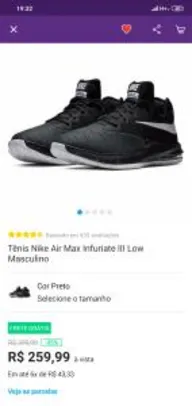 Tênis Nike Air Max Infuriate III Low Masculino - R$270