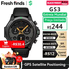 [Já com impostos] Blackshark GS3 Smart Watch Versão Global 1.43 "Display AMOLED 5ATM