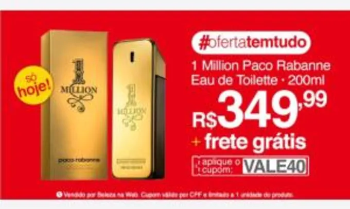 Perfume One Million Paco Rabanne - 200ml R$350