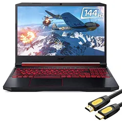 Acer Nitro 5 Gaming Laptop, 144Hz 15,6" FHD IPS, RTX 2060, Core i7-9750H 6-Core até 4,50GHz, 16GB de RAM, 512GB SSD, Killer Ethernet, Backlit KB, USB-