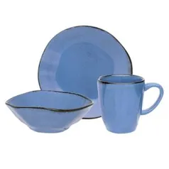 Conjunto Para Lanche Oxford Santorini 3 Peças Azul | R$49