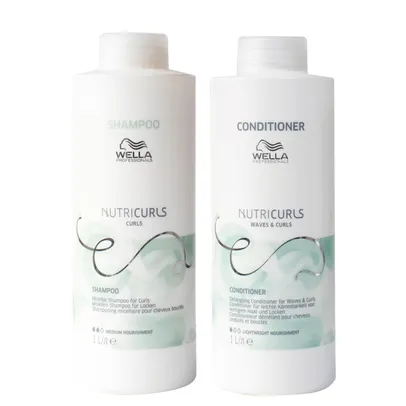 Kit Wella Professionals Nutricurls - Shampoo 1000 ml + Condicionador 1000 ml