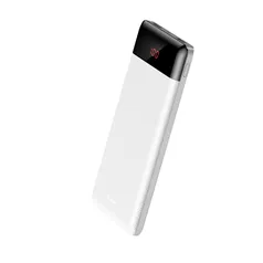 Carregador Portátil Baseus 10.000 mAh Branco com Display | R$55