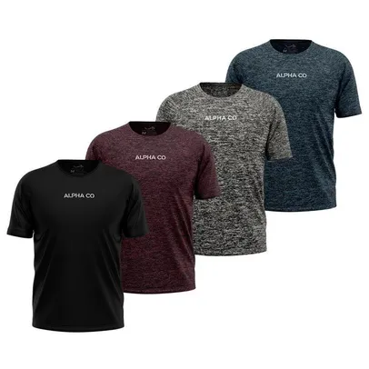 Kit 4 Camisetas Dry Alpha Co Masculina