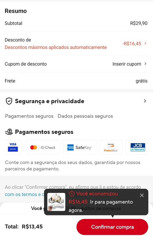 Imagem na descrição da promoção