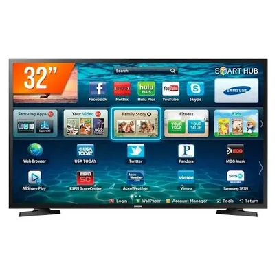 Smart TV LED 32 Polegadas Samsung LH32BETBLGGXZD 2HDMI 1USB Preto Bivolt