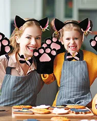 Luvas e tiara Cat Paw, Live NPC, Patas de gato para meninas 