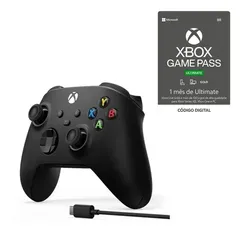 Controle Xbox Series X|s+ Usb-c Carbon Black + Game Pass