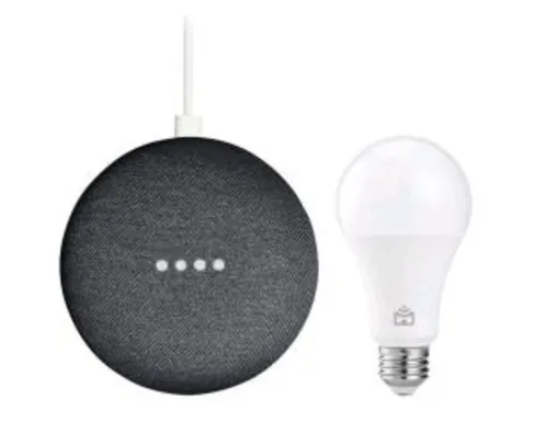 Google Nest Mini + Smart Lâmpada Positivo 9W | R$249