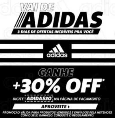 30% OFF em seleção de produtos da Adidas | Netshoes
