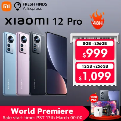 Smartphone Xiaomi 12 PRO 5G - 8GB+256GB | Versão Global | Lançamento