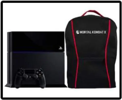 [Americanas] Console PS4 500GB + Mochila Mortal Kombat X + 1 Controle Dualshock 4 (Fabricado no Brasil com 1 ano de garantia) - Sony por R$ 1760