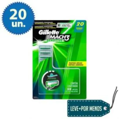 Leve Mais Pague Menos: 20 Cargas Gillette Mach3 Sensitive - R$65