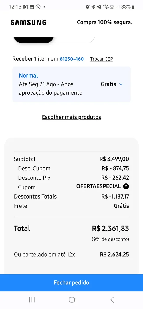 Imagem na descrição da promoção