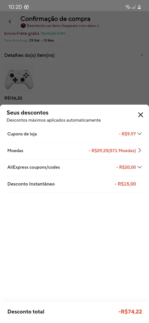 Imagem na descrição da promoção