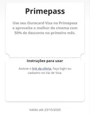 50% OFF no Primeiro Mês de Assinatura do PrimePass