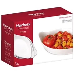 Conjunto Assadeira Marinex Opaline Oval 0,6/1,0/1,4L 3 Peças