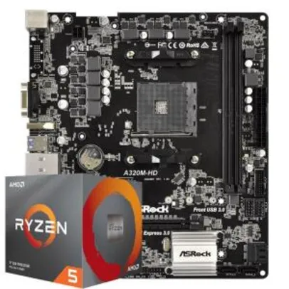 KIT UPGRADE, AMD RYZEN 5 3600, ASROCK A320M-HD