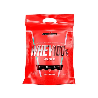 Whey 100% Pure 1,8kg Pouch Integralmedica - 4 Sabores diferentes 