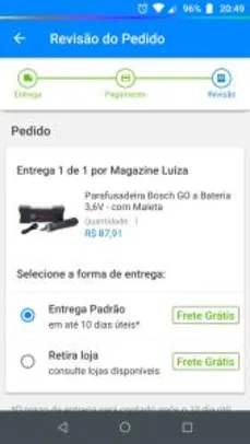 (Clube Da Lu) Parafusadeira Bosch GO a Bateria 3,6V - com Maleta | R$88